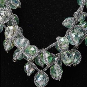 GIORGIO ARMANI Couture Runway Necklace/ Art Glass Beads, Silver Chains RARE